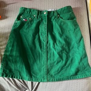 Green Denim Skirt